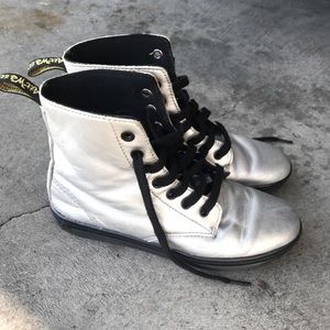 SILVER DR MARTENS (Size 6)